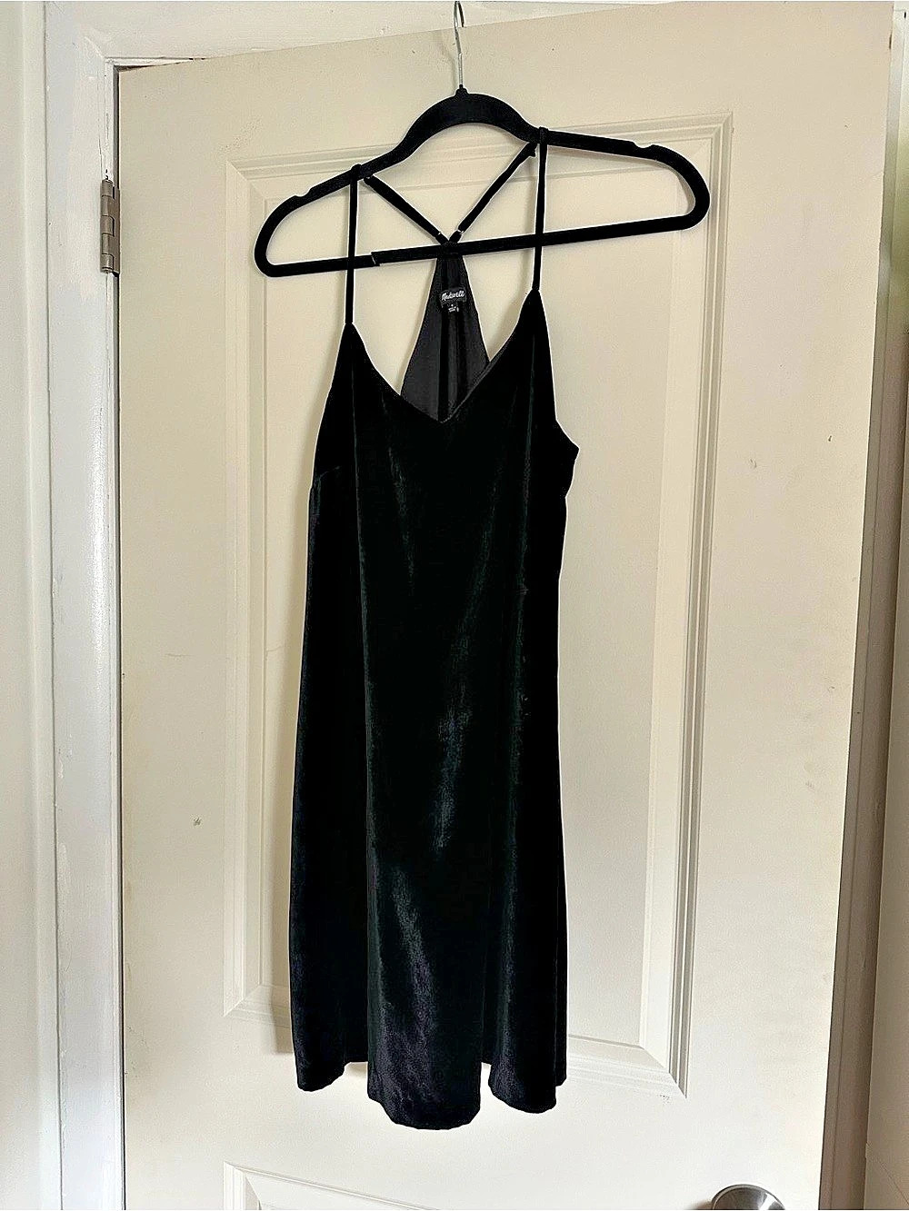 Madewell Velvet Slip Dress Velvet Maxi Dress in Black Size 6